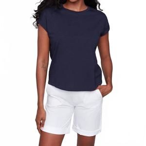 NEW CHARLIE B drop shoulder t-shirt with lace detail in navy